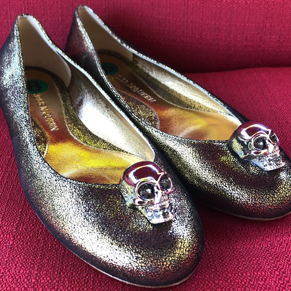 New Alexander McQueen Leather Ballerina Flats